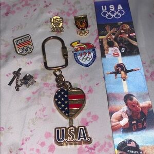 USA Olympic Pin and Keychain Set